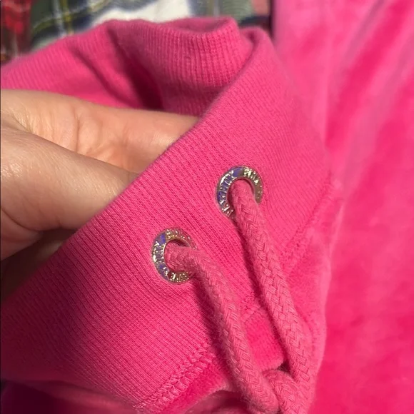 2013 RARE BLING Bright Pink Velour Sweatpants - Picture 9 of 11
